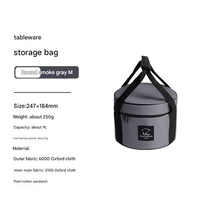 Portable Outdoor Kitchen Utensil Organizer,Waterproof Camping Cookware Storage Bag, Smoke Gray-Size M V888-ELOSUNG25229