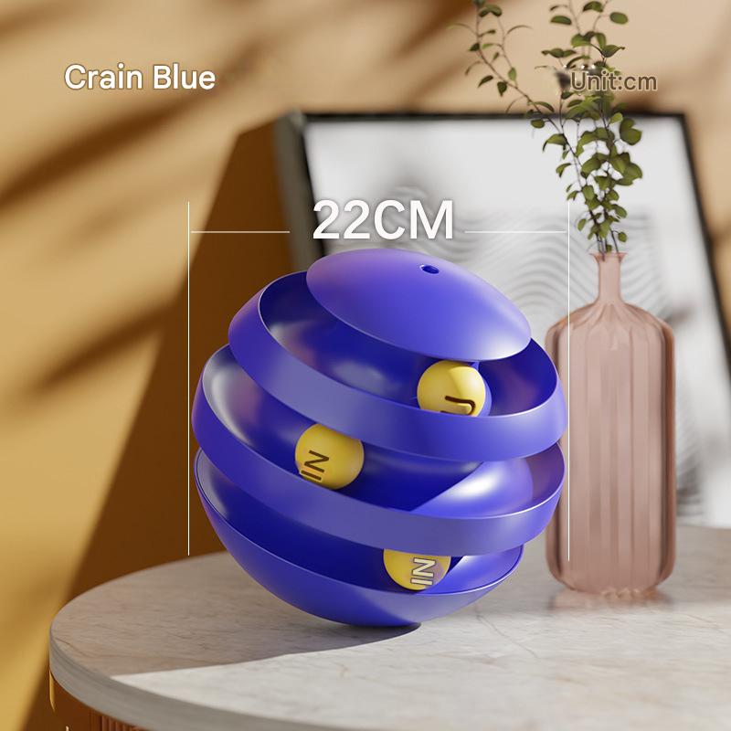 Klein Blue Interactive Cat Scratching Ball Toy - Multi-layer Track with Rolling Ball V888-ELOSUNG25241