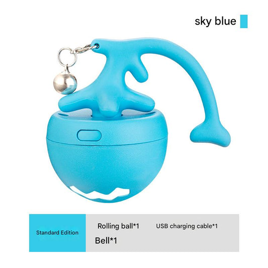 Rechargeable Interactive Cat Toy - Self-Rolling Ball with LED Light,Standard Edition Blue V888-ELOSUNG25243