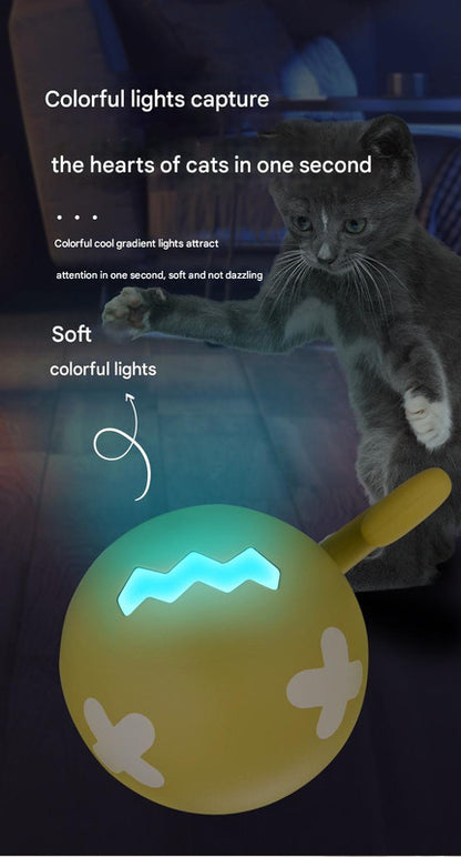 Rechargeable Interactive Cat Toy - Self-Rolling Ball with LED Light,Standard Edition Blue V888-ELOSUNG25243