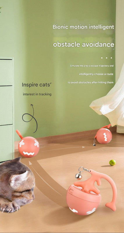 Rechargeable Interactive Cat Toy - Self-Rolling Ball with LED Light,Standard Edition Blue V888-ELOSUNG25247