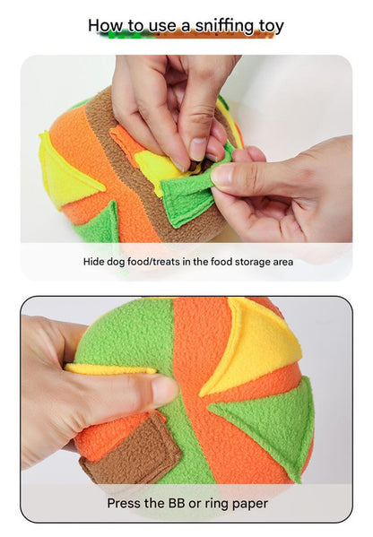 Interactive Dog Snuffle Ball Toy - Puzzle Treat Dispenser with Squeaker, blue pink V888-ELOSUNG25260