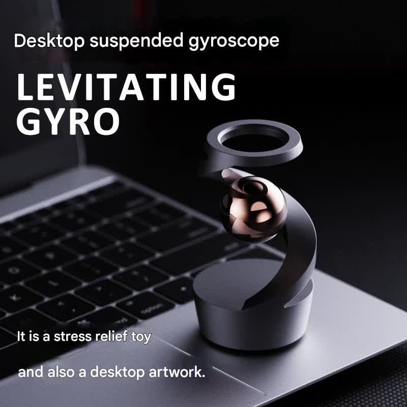 Desktop Levitating Gyro,Magnetic Floating Desk Toy for Stress Relief, Elegant Design-black V888-ELOSUNG25261