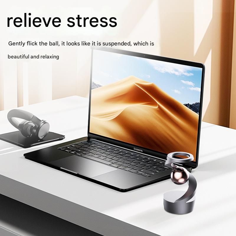 Desktop Levitating Gyro,Magnetic Floating Desk Toy for Stress Relief, Elegant Design-silver V888-ELOSUNG25262