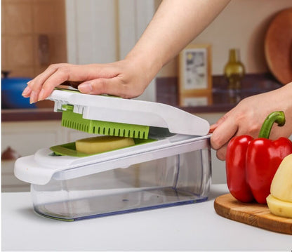 18-Piece Multi-Function Vegetable Chopper, Rotary Grater, Spiralizer and Slicer for Home Kitchen (All Black) V888-ELOSUNG25281