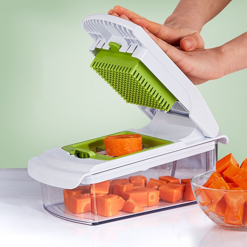 18-Piece Multi-Function Vegetable Chopper, Rotary Grater, Spiralizer and Slicer for Home Kitchen (All Black) V888-ELOSUNG25281