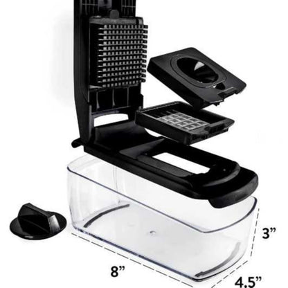 18-Piece Multi-Function Vegetable Chopper, Rotary Grater, Spiralizer and Slicer for Home Kitchen (White and V888-ELOSUNG25283