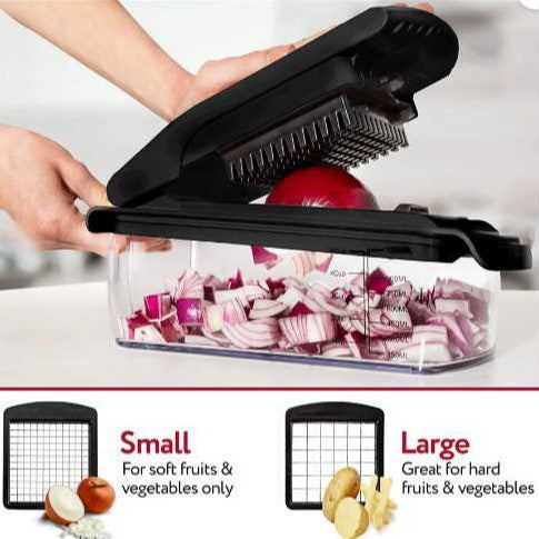 18-Piece Multi-Function Vegetable Chopper, Rotary Grater, Spiralizer and Slicer for Home Kitchen (White and V888-ELOSUNG25283