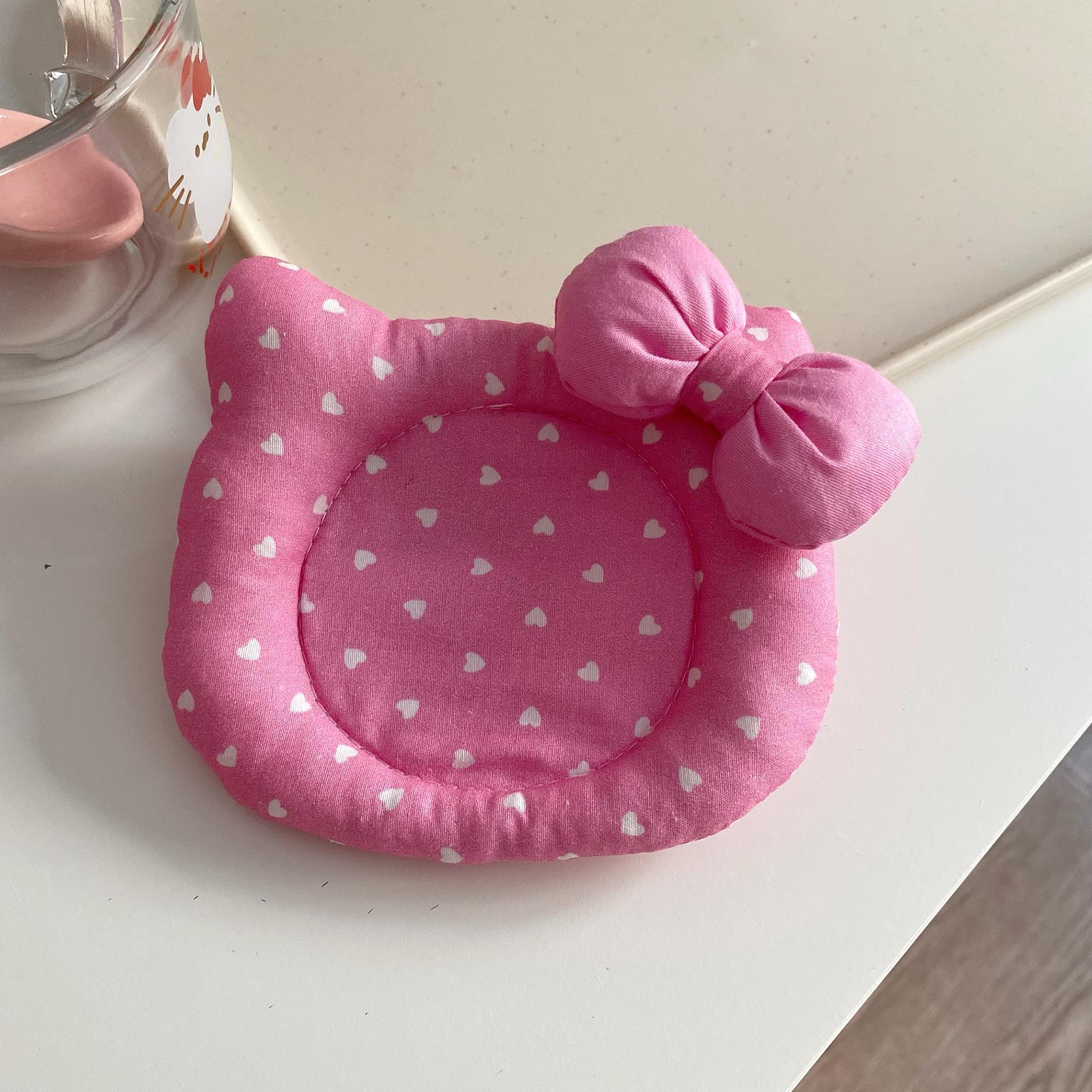Korean INS Kitty Quilt Insulation Pad, Cute Fabric Kitchen Mat, Desktop Decoration (Pink) V888-ELOSUNG25285