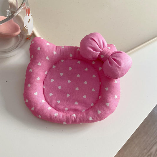 Korean INS Kitty Quilt Insulation Pad, Cute Fabric Kitchen Mat, Desktop Decoration (Pink) V888-ELOSUNG25285