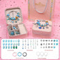 Blue Kids DIY Beaded Bracelet Set - Creative Jewelry Making Kit with Princess Gift Box and Display Stand V888-ELOSUNG25304