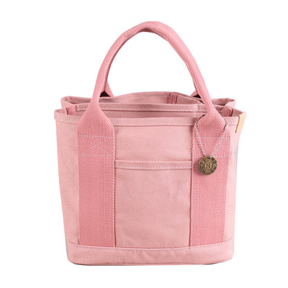 Pink Canvas Lunch Tote Bag - Stylish Handbag with Multiple Compartments for Women V888-ELOSUNG25315