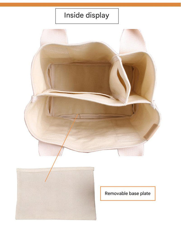 Military green Canvas Lunch Tote Bag - Stylish Handbag with Multiple Compartments for Women V888-ELOSUNG25316
