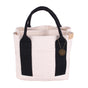 White with black Canvas Lunch Tote Bag - Stylish Handbag with Multiple Compartments for Women V888-ELOSUNG25317