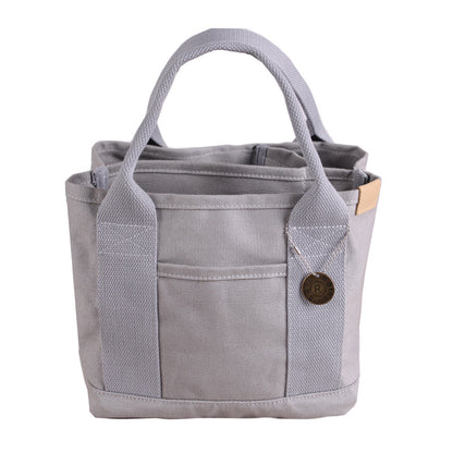 Gray Canvas Lunch Tote Bag - Stylish Handbag with Multiple Compartments for Women V888-ELOSUNG25320