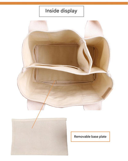 Gray Canvas Lunch Tote Bag - Stylish Handbag with Multiple Compartments for Women V888-ELOSUNG25320