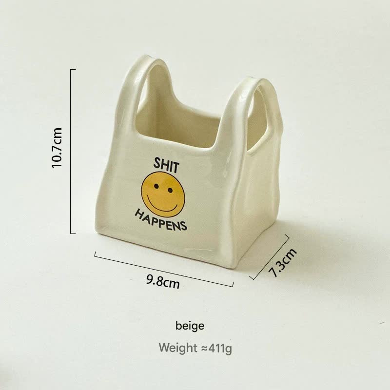 White Ceramic Desktop Organizer - Cute Hand Shaped Pencil Holder and Makeup Brush Storage for Home and Office V888-ELOSUNG25345