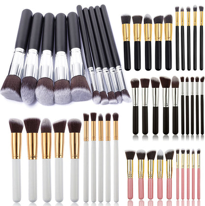 10-Piece Pink gold Makeup Brush Set - Large and Small Brushes for Professional Beauty Application V888-ELOSUNG25362