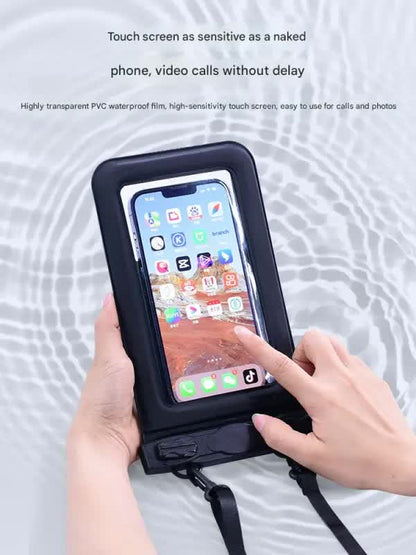 IPX8 Waterproof Phone Pouch with Inflatable Floating Layer,Touchscreen Dry Bag for Swimming(white) V888-ELOSUNG25366