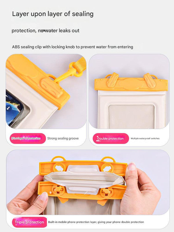 IPX8 Waterproof Phone Pouch with Inflatable Floating Layer,Touchscreen Dry Bag for Swimming(white) V888-ELOSUNG25366