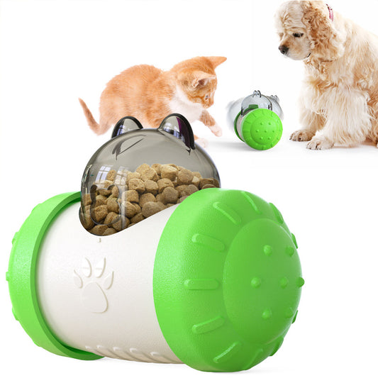 Pet Tumbler Treat Dispenser Ball,Interactive Feeding Toy for Dogs and Cats(Green and white) V888-ELOSUNG25371