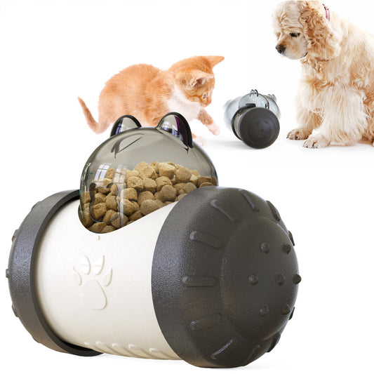 Pet Tumbler Treat Dispenser Ball,Interactive Feeding Toy for Dogs and Cats(Black and white) V888-ELOSUNG25372