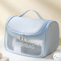 PVC Transparent Cosmetic Bag,Waterproof Portable Travel Organizer with Handle(Sky blue) V888-ELOSUNG25390