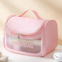 PVC Transparent Cosmetic Bag,Waterproof Portable Travel Organizer with Handle(Pink) V888-ELOSUNG25391