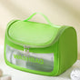 PVC Transparent Cosmetic Bag,Waterproof Portable Travel Organizer with Handle(Green) V888-ELOSUNG25393