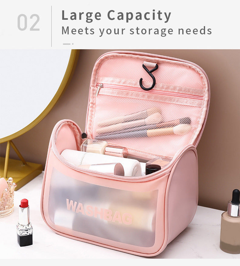 PVC Transparent Cosmetic Bag,Waterproof Portable Travel Organizer with Handle(Green) V888-ELOSUNG25393