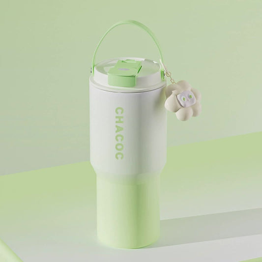 304 Stainless Steel Insulated Tumbler,Large Capacity with Handle and Cute Cloud Accessory(Green) V888-ELOSUNG25395