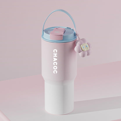 304 Stainless Steel Insulated Tumbler,Large Capacity with Handle and Cute Cloud Accessory(Pink) V888-ELOSUNG25397