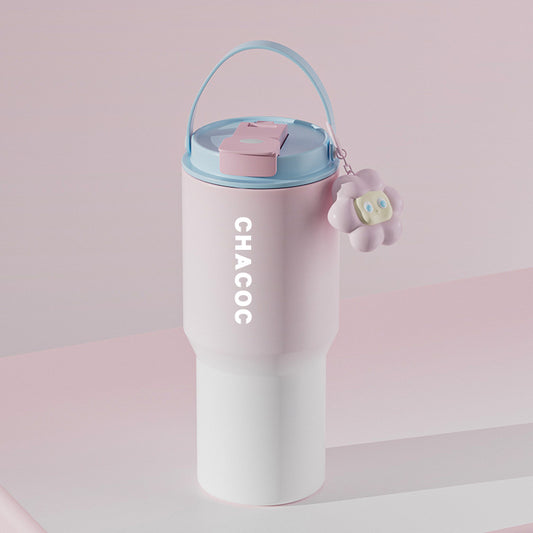 304 Stainless Steel Insulated Tumbler,Large Capacity with Handle and Cute Cloud Accessory(Pink) V888-ELOSUNG25397