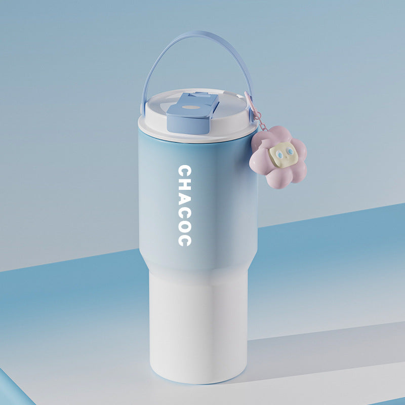 304 Stainless Steel Insulated Tumbler,Large Capacity with Handle and Cute Cloud Accessory(Blue) V888-ELOSUNG25398