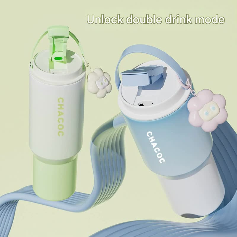 304 Stainless Steel Insulated Tumbler,Large Capacity with Handle and Cute Cloud Accessory(Blue) V888-ELOSUNG25398