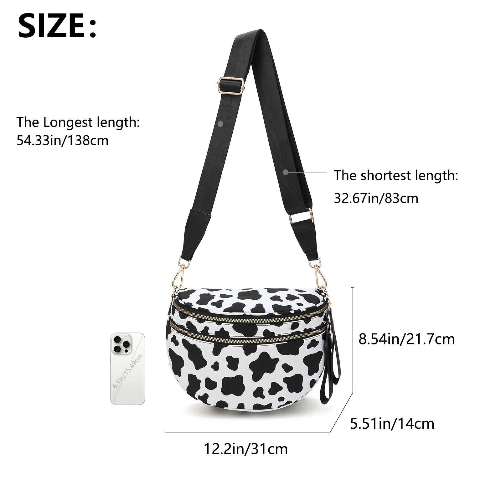 Oxford Cloth Crossbody Bag,Large Capacity Shell-Shaped Fanny Pack with Adjustable Strap(Green plaid) V888-ELOSUNG25401