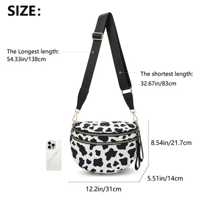 Oxford Cloth Crossbody Bag,Large Capacity Shell-Shaped Fanny Pack with Adjustable Strap(Green plaid) V888-ELOSUNG25401