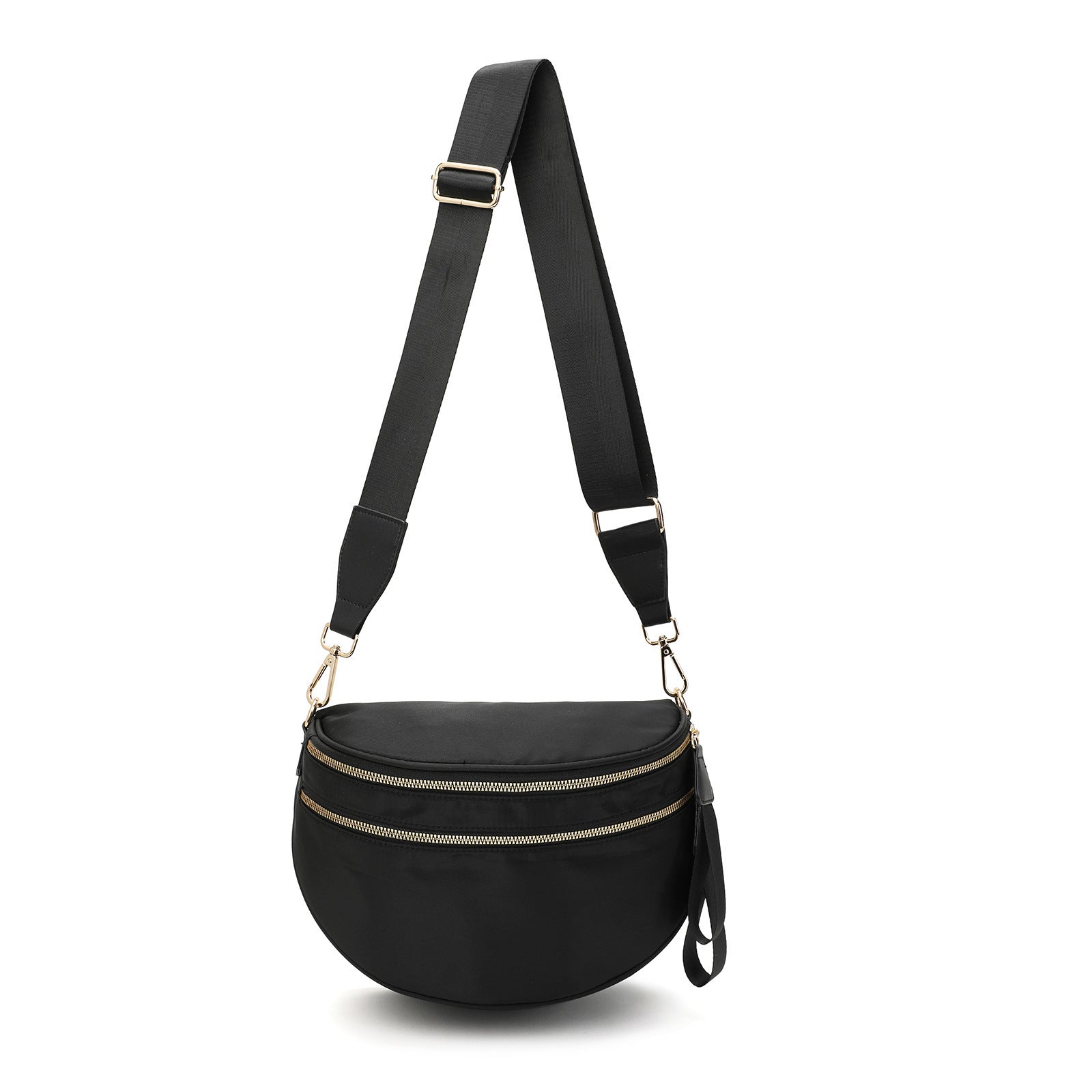 Oxford Cloth Crossbody Bag,Large Capacity Shell-Shaped Fanny Pack with Adjustable Strap(Black) V888-ELOSUNG25402