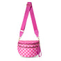 Oxford Cloth Crossbody Bag,Large Capacity Shell-Shaped Fanny Pack with Adjustable Strap(Rose red plaid) V888-ELOSUNG25404