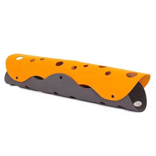 DIY Felt Cat Tunnel - Foldable Egg Roll-Shaped Pet Toy with Multiple Holes(Dark Gray + Orange) V888-ELOSUNG25417