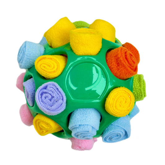 Rubber Snuffle Ball for Pets,Interactive Hollow Treat-Hiding Toy for Dogs and Cats(Green) V888-ELOSUNG25419
