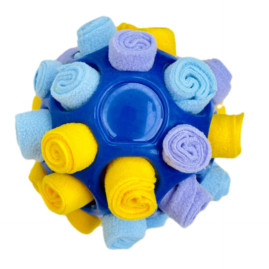 Rubber Snuffle Ball for Pets,Interactive Hollow Treat-Hiding Toy for Dogs and Cats(Purple) V888-ELOSUNG25420