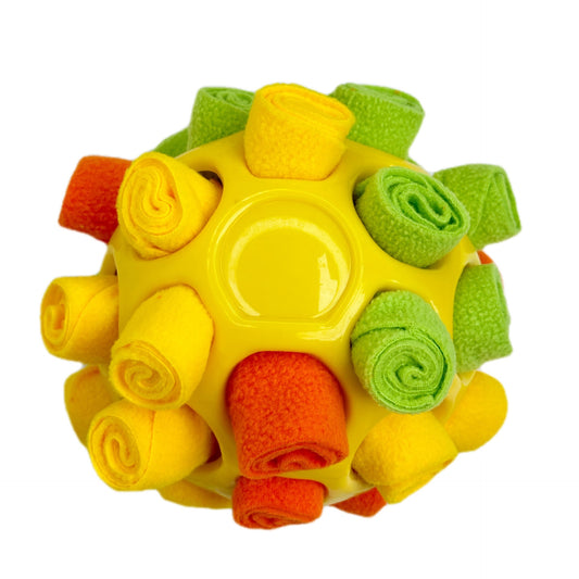Rubber Snuffle Ball for Pets,Interactive Hollow Treat-Hiding Toy for Dogs and Cats(Orange) V888-ELOSUNG25421
