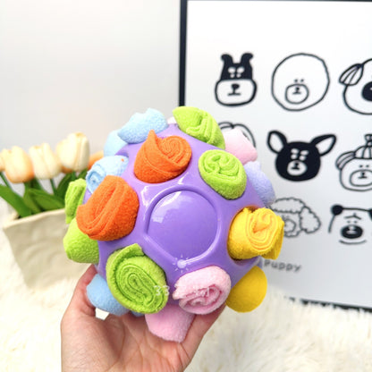 Rubber Snuffle Ball for Pets,Interactive Hollow Treat-Hiding Toy for Dogs and Cats(Blue) V888-ELOSUNG25422