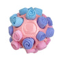 Rubber Snuffle Ball for Pets,Interactive Hollow Treat-Hiding Toy for Dogs and Cats(Pink) V888-ELOSUNG25424
