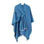 Solid Knit Poncho Shawl,Warm Fall/Winter Cape with Slit and Crossbar Design(Blue) V888-ELOSUNG25430