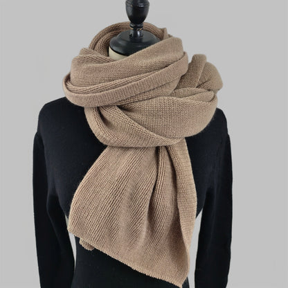 Khaki Imitation Cashmere Solid Scarf - Warm Winter Shawl for Men and Women V888-ELOSUNG25438