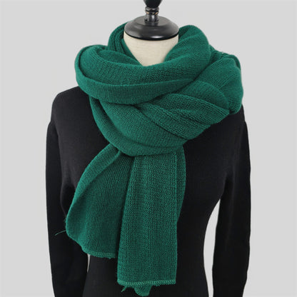 Green Imitation Cashmere Solid Scarf - Warm Winter Shawl for Men and Women V888-ELOSUNG25440