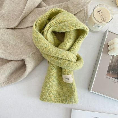 Yellow Cozy Knit Scarf - Soft Wool-Blend Winter Neck Wrap, Warm and Stylish V888-ELOSUNG25467