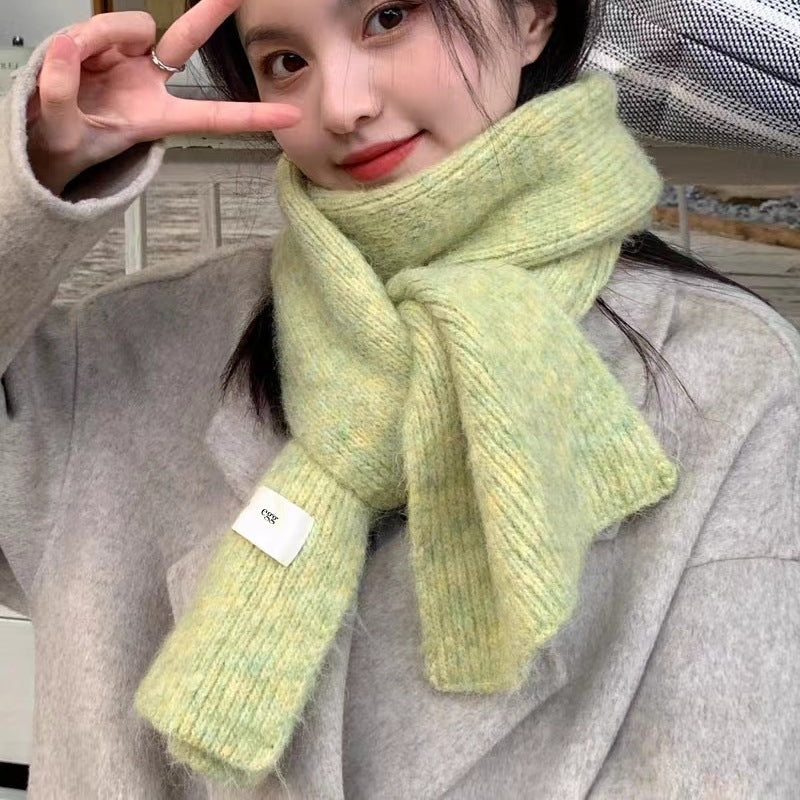 Blue Cozy Knit Scarf - Soft Wool-Blend Winter Neck Wrap, Warm and Stylish V888-ELOSUNG25468